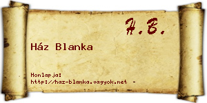 Ház Blanka névjegykártya
